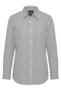NEW with tags, Cotton blend dress shirt, Chaps Classics, black and white striped